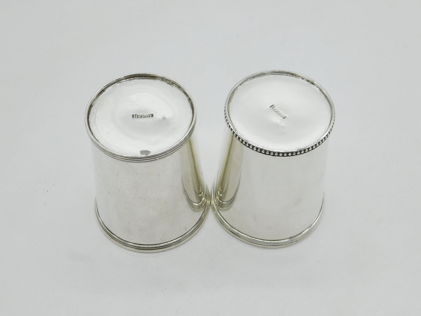 18th Century Pair of American Sterling Silver Beakers Antique by Standish Barry c1790 (Baltimore)