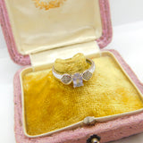 9ct White Gold, Tanzanite & Diamond Paste Dress Ring Vintage 2006 London