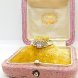 9ct White Gold, Tanzanite & Diamond Paste Dress Ring Vintage 2006 London