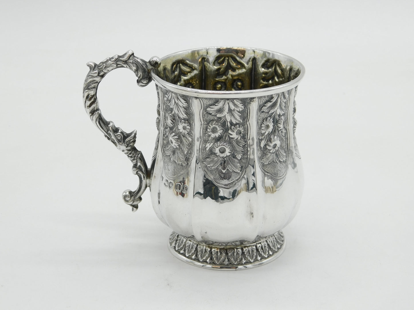 George IV Sterling Silver Floral & Dragon Christening Mug Antique 1826 London