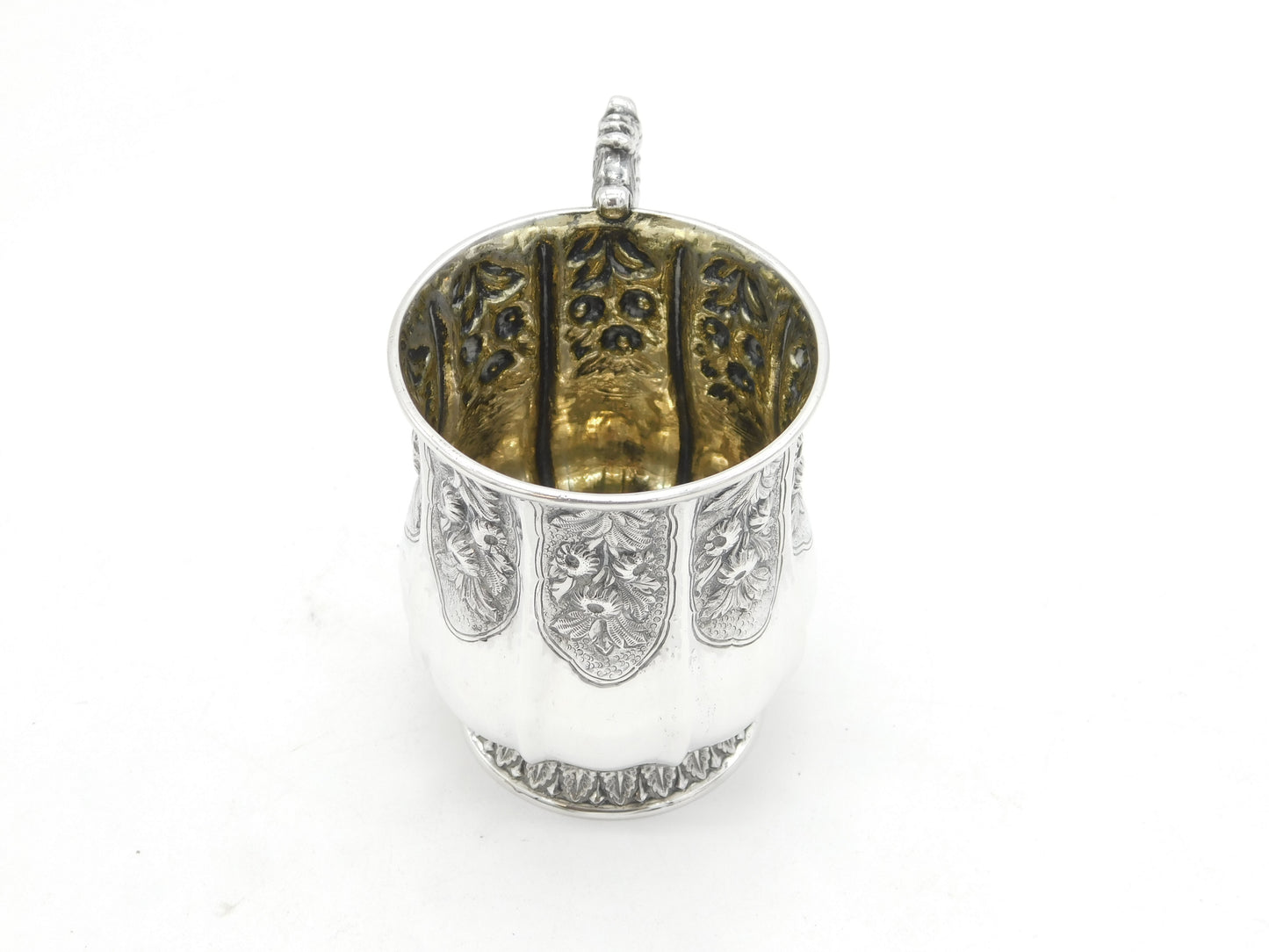 George IV Sterling Silver Floral & Dragon Christening Mug Antique 1826 London