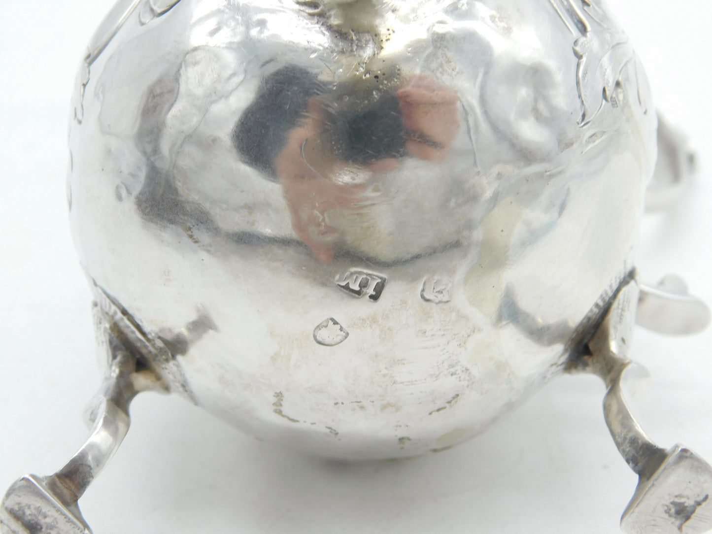 George III Sterling Silver Floral Pattern Baluster Cream Jug Antique 1765 London