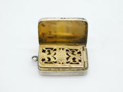 George III Sterling Silver Floral Pattern Vinaigrette Antique 1807 Birmingham John Shaw