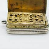 George III Sterling Silver Floral Pattern Vinaigrette Antique 1807 Birmingham John Shaw