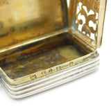 George III Sterling Silver Floral Pattern Vinaigrette Antique 1807 Birmingham John Shaw