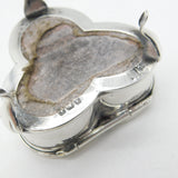 Sterling Silver Shamrock Shape Ring Box or Trinket Box 1918 Birmingham Antique