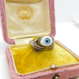 Sterling Silver Hands with All Seeing Eye Statement Ring Vintage c1970