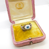 Sterling Silver Hands with All Seeing Eye Statement Ring Vintage c1970