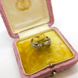 Sterling Silver Double Aries the Ram Zodiac Band Ring Antique c1940 Art Deco