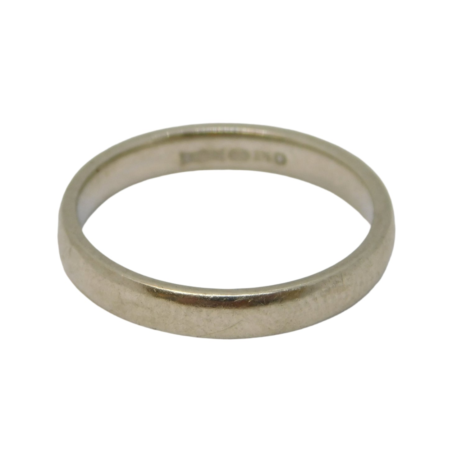 9ct White Gold Wedding Band Ring Vintage c2000 London B. Bros