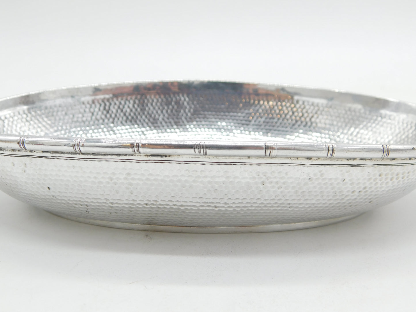 19th Century Chinese Sterling Silver Planished Rice Bowl Antique c1890 Beijing
