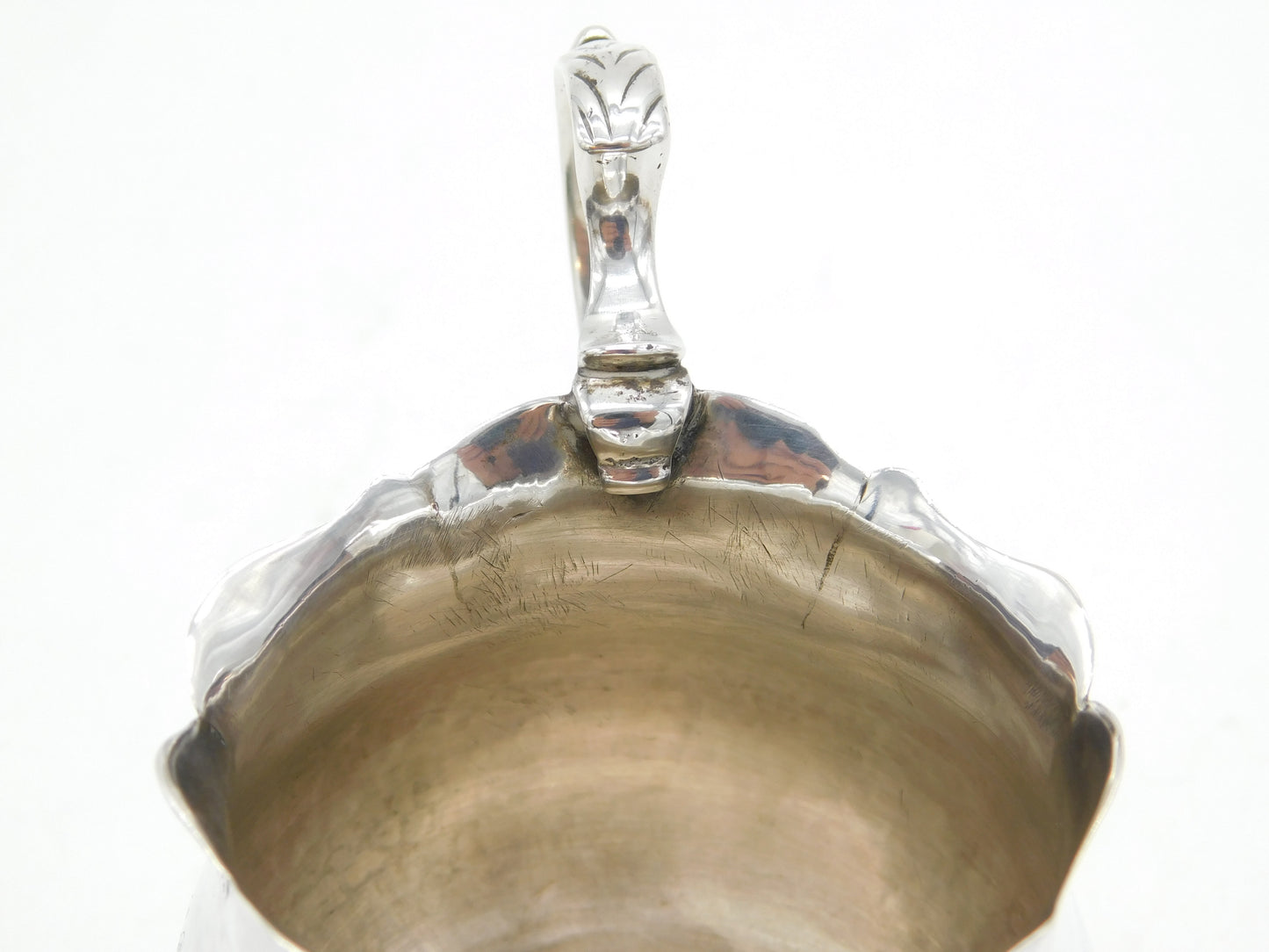 George III Sterling Silver Crested Pedestal Cream Jug Antique 1763 London