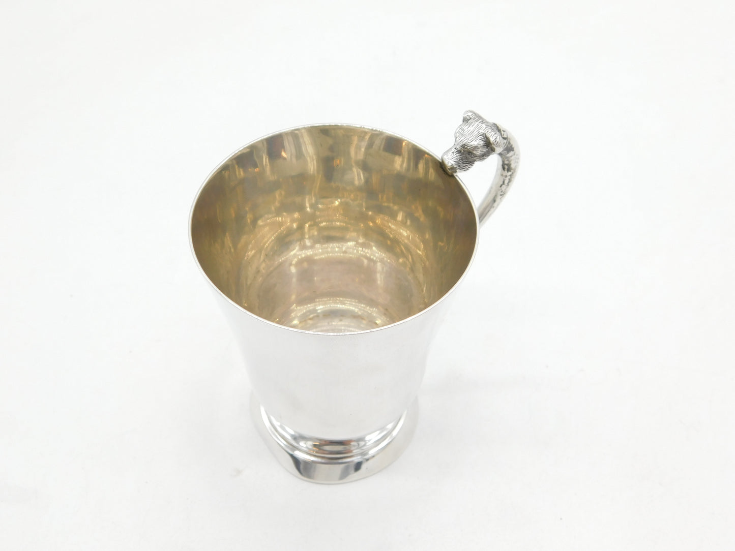 Sterling Silver Terrier Dog Handled Christening Mug Vintage 1966 Birmingham