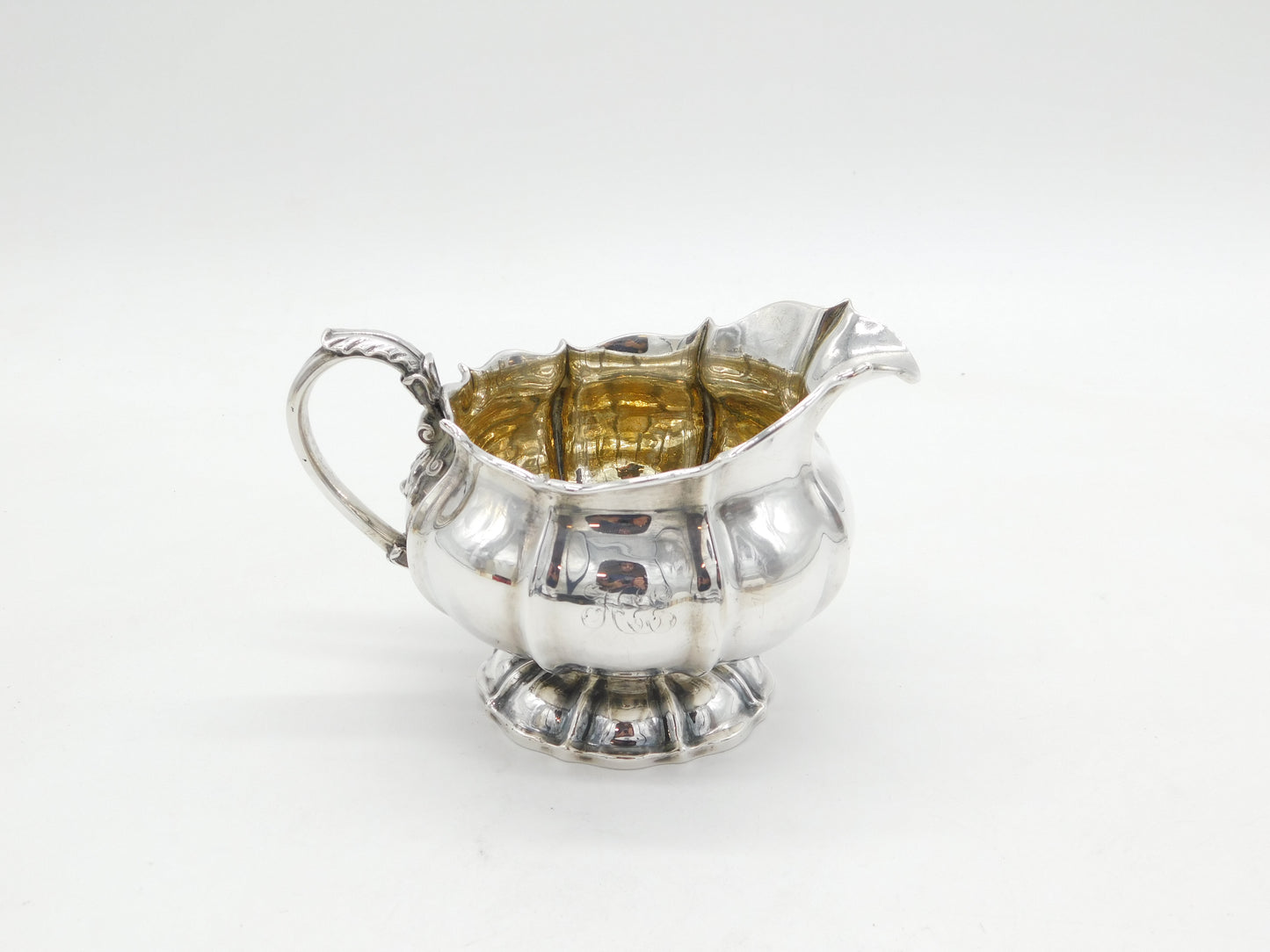 George IV Large Sterling Silver Fluted Cream Jug Antique 1826 London