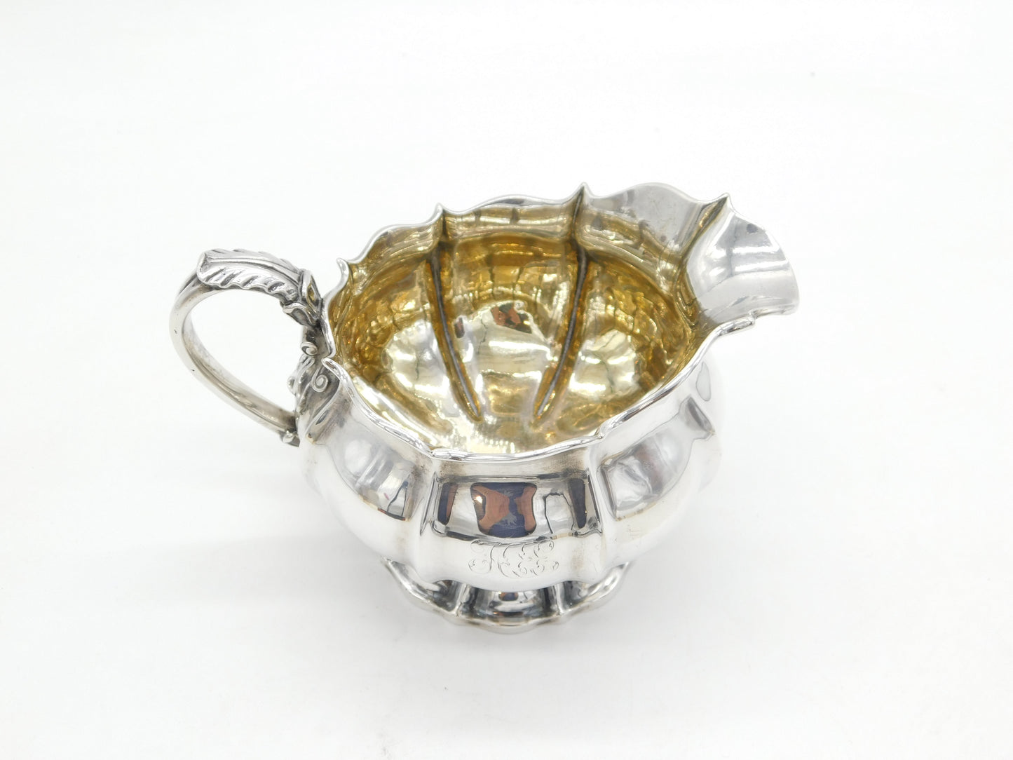 George IV Large Sterling Silver Fluted Cream Jug Antique 1826 London