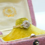 9ct Yellow Gold & Diamond Paste Solitaire Ring Vintage c1970 Sheffield