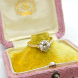 9ct Yellow Gold & Diamond Paste Solitaire Ring Vintage c1970 Sheffield