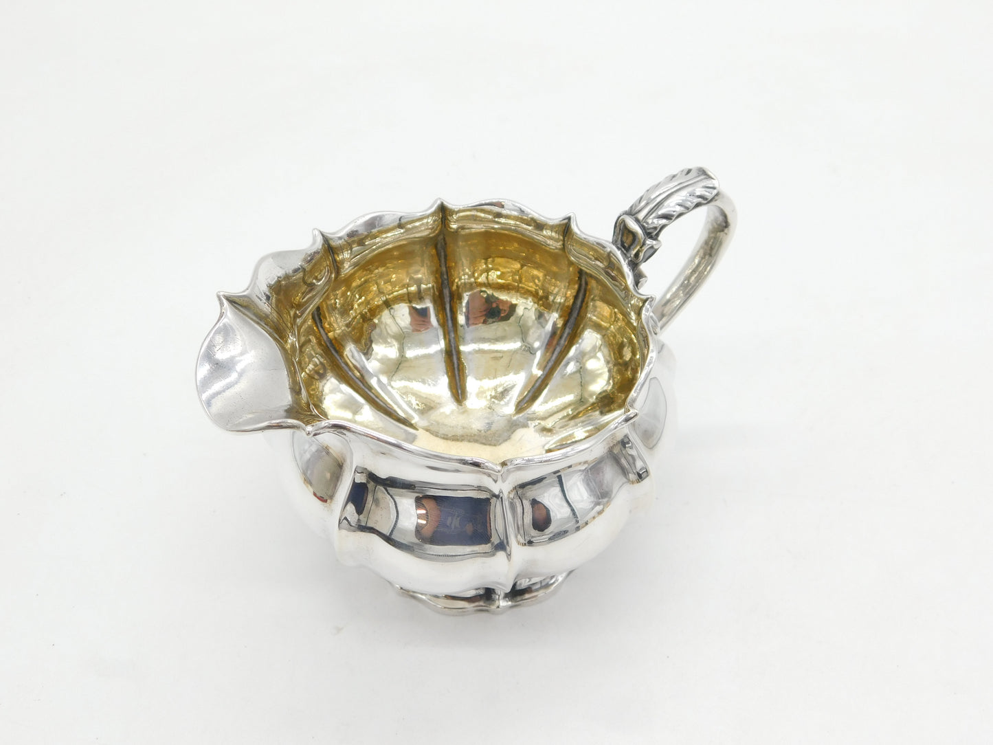 George IV Large Sterling Silver Fluted Cream Jug Antique 1826 London