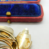 Denmark JEMAX Sterling Silver Gilt & White Enamel Art Nouveau Leaf Brooch c1940