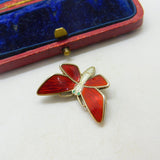 Norwegian Sterling Silver & Enamel Butterfly Dragonfly Brooch Mid-Century c1950
