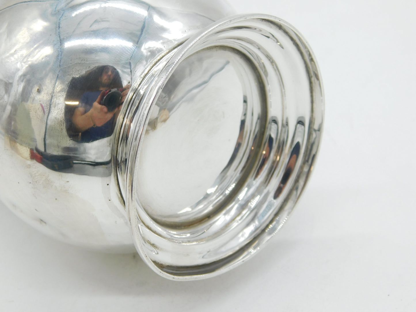 Victorian Sterling Silver Scrolled Baluster Pint Tankard Antique 1887 London