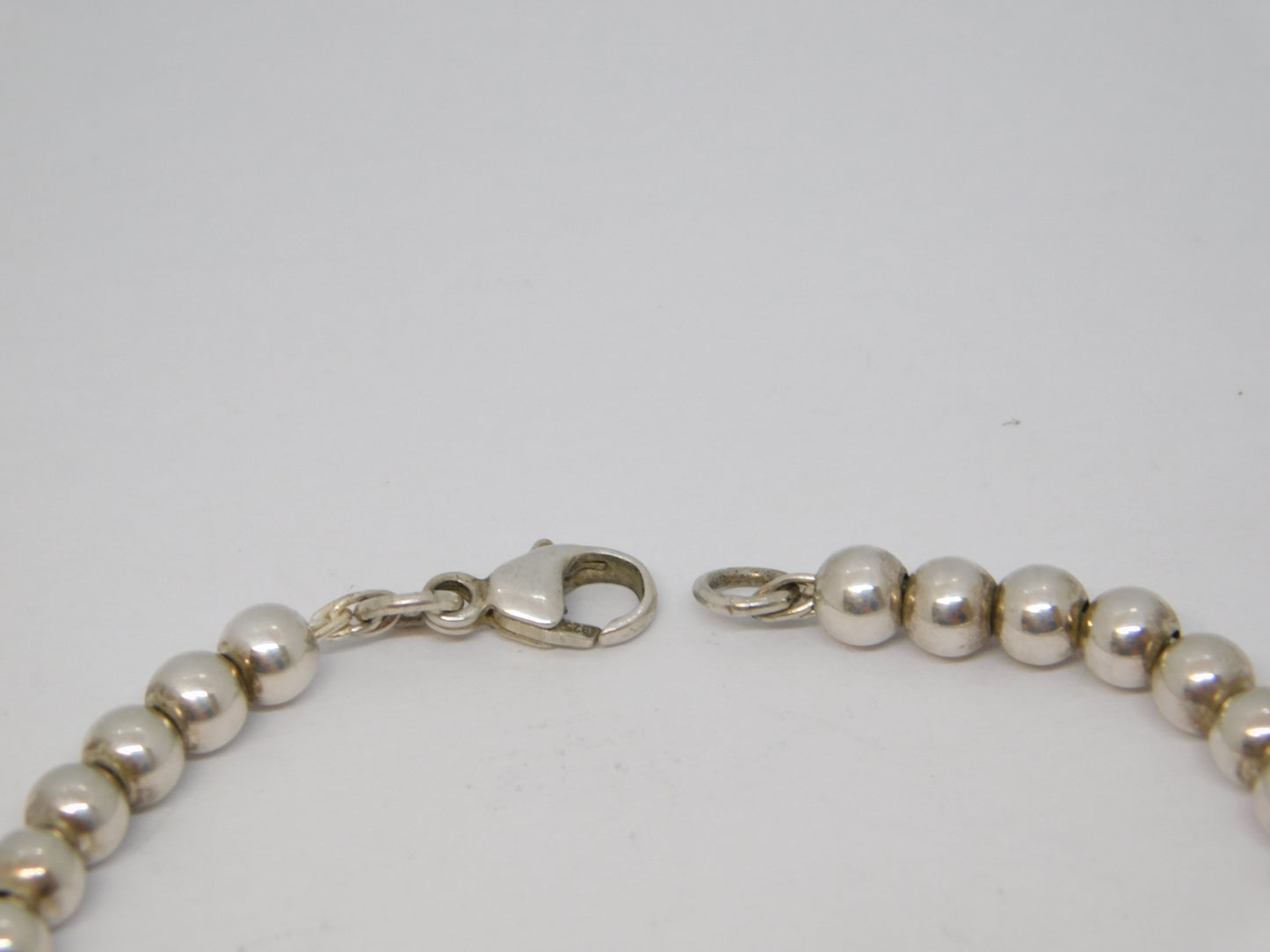 Tiffany & Co. Sterling Silver Beaded Bracelet with Tag Vintage c2000 16.5cm