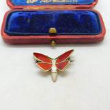 Norwegian Sterling Silver & Enamel Butterfly Dragonfly Brooch Mid-Century c1950