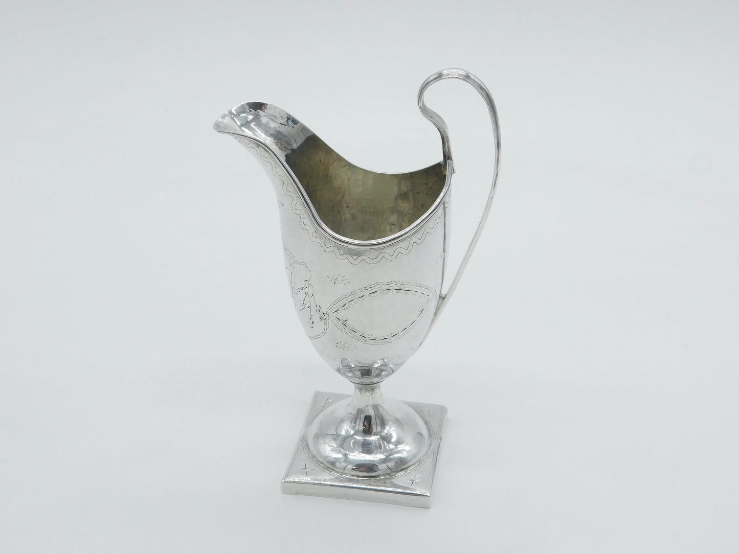 George III Sterling Silver Floral Helmet Cream Jug Antique c1800 Sheffield