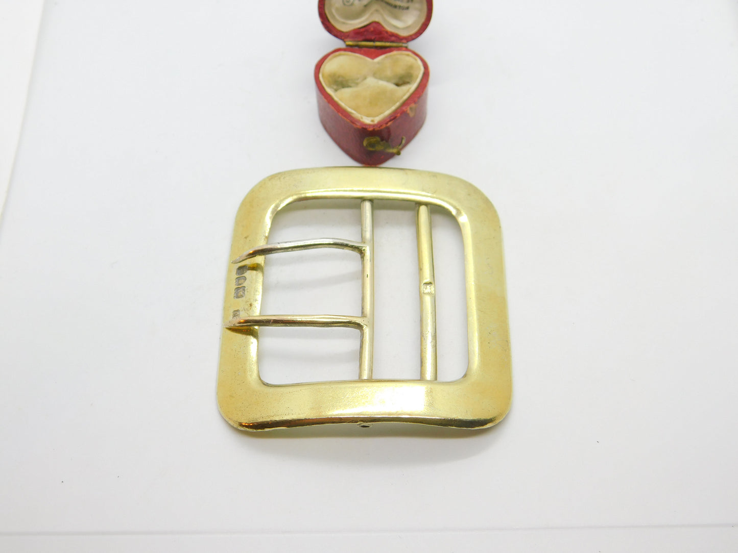 Victorian Gold on Sterling Silver Belt Buckle 1898 London Antique