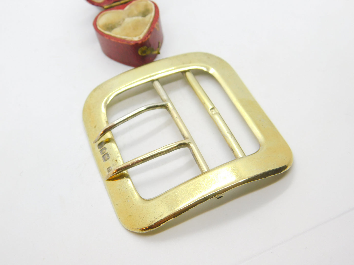 Victorian Gold on Sterling Silver Belt Buckle 1898 London Antique