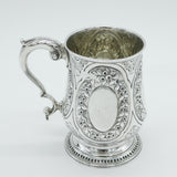 George III Sterling Silver Floral Pattern Pint Tankard Antique 1815 London