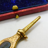 Victorian 15ct Gold, Carved Bloodstone & Sardonyx 'Kate' Watch Key c1860