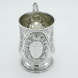 George III Sterling Silver Floral Pattern Pint Tankard Antique 1815 London