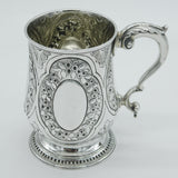 George III Sterling Silver Floral Pattern Pint Tankard Antique 1815 London