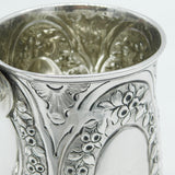 George III Sterling Silver Floral Pattern Pint Tankard Antique 1815 London