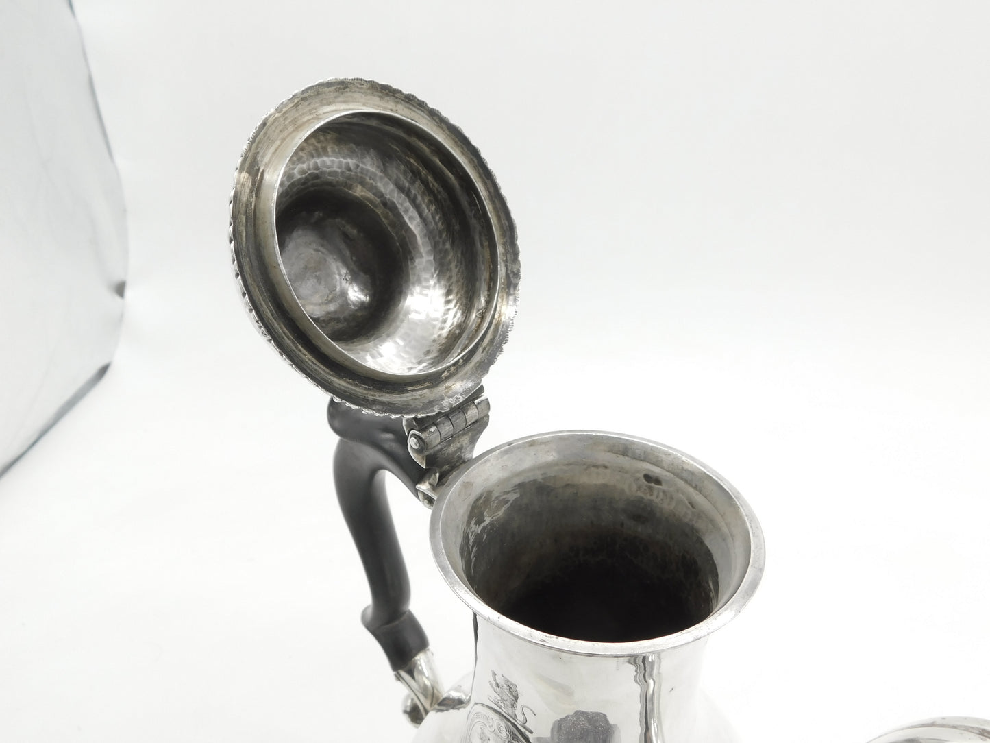 George II Sterling Silver Baluster Lion Crest Coffee Pot Antique 1759 London