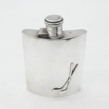 Swaine Sterling Silver Golf Club Hip Flask 1921 Birmingham Antique Art Deco