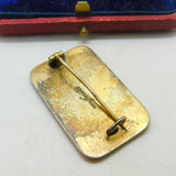 Norne Aksel Holmsen Sterling Silver & Enamel Reindeer Scene Brooch Mid-Century