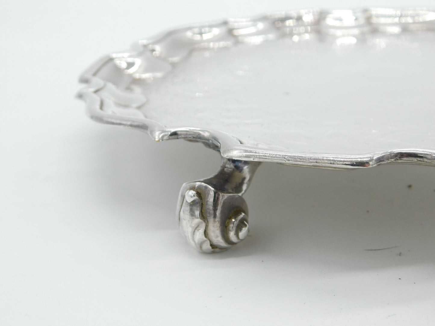 George III Scottish Provincial Sterling Silver Crested Salver Dish Antique c1790