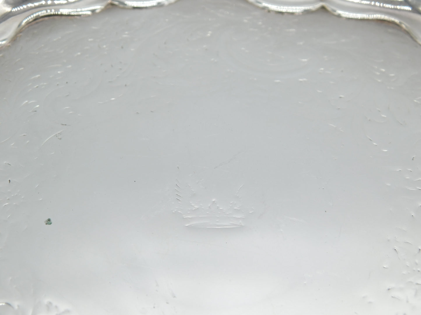 George III Scottish Provincial Sterling Silver Crested Salver Dish Antique c1790