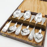 Set of Six Boxed Georgian Sterling Silver Teaspoons 1812 Edinburgh Antique