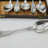 Set of Six Boxed Georgian Sterling Silver Teaspoons 1812 Edinburgh Antique
