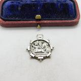 Victorian Aesthetic Movement Sterling Silver Leaping Deer Pendant c1880 Antique