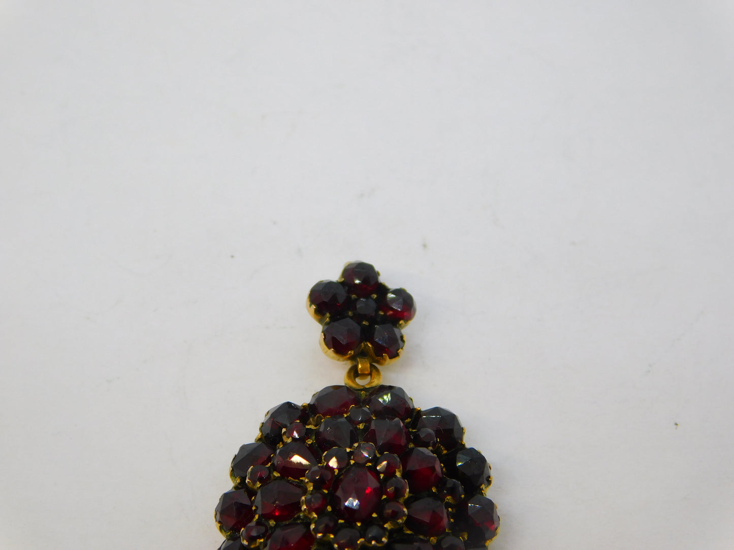 19th Century Austro-Hungarian 9ct Gold & Garnet Locket Pendant Antique c1860
