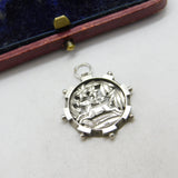 Victorian Aesthetic Movement Sterling Silver Leaping Deer Pendant c1880 Antique