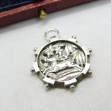 Victorian Aesthetic Movement Sterling Silver Leaping Deer Pendant c1880 Antique