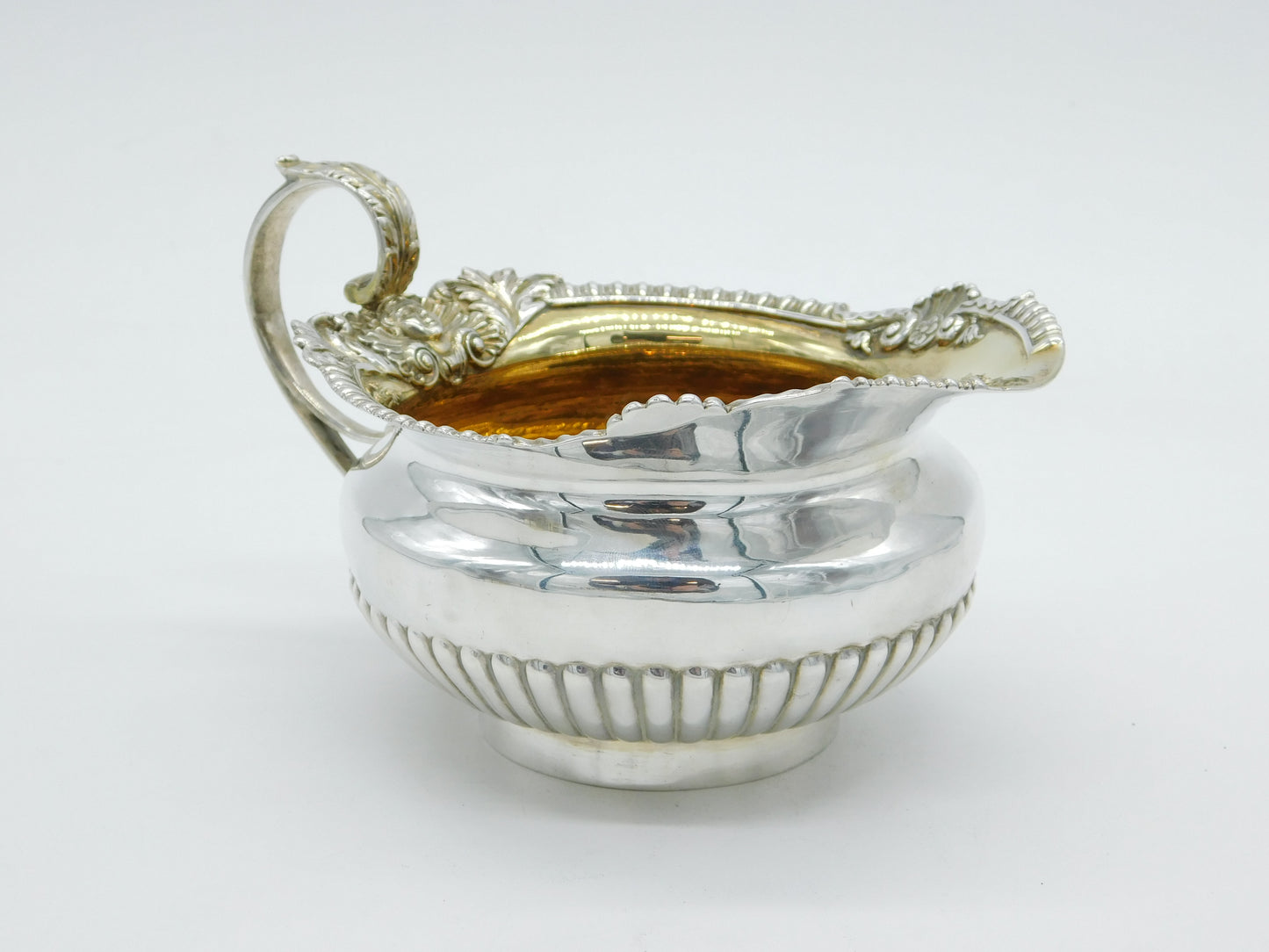 George III Sterling Silver Acanthus Pattern Cream Jug Antique 1794 London