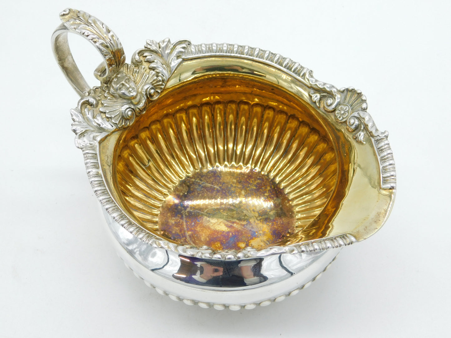 George III Sterling Silver Acanthus Pattern Cream Jug Antique 1794 London