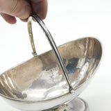 George III Sterling Silver Pedestal Swing Handle Basket Antique 1798 London