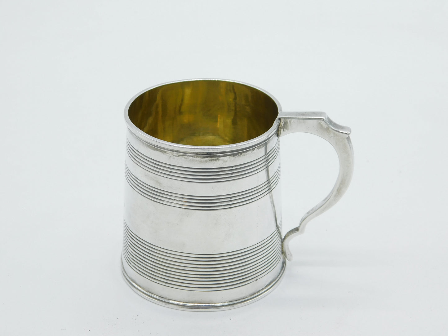 George III Sterling Silver Lined Pattern Christening Mug Antique 1779 London
